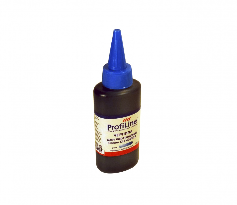 Чернила PL-CLI-426/526 для принтеров Canon MX714/MX884/MX894/iP4840/iP4940/MG5140/MG5240/MG5340/MG6140/MG6240/MG8140/MG8240/iX6540 на водной основе Cyan 100 мл ProfiLine
