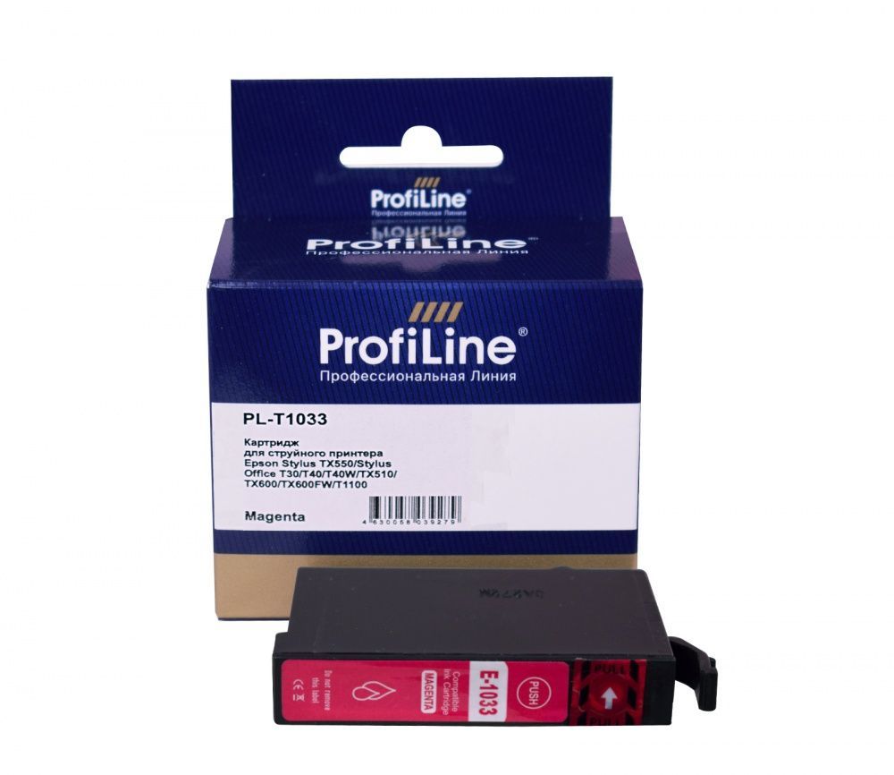 Струйный картридж PL-T1033 для принтеров Epson Stylus Office T30/T40W/TX510FW/TX600FW/T1100 с чернилами на водной основе Magenta 11,1 мл ProfiLine