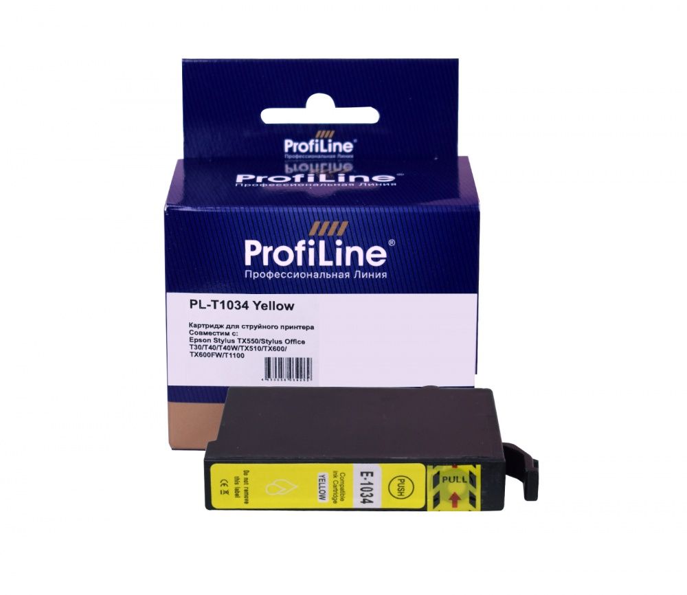 Струйный картридж PL-T1034 для принтеров Epson Stylus Office T30/T40W/TX510FW/TX600FW/T1100 с чернилами на водной основе Yellow 11,1 мл ProfiLine