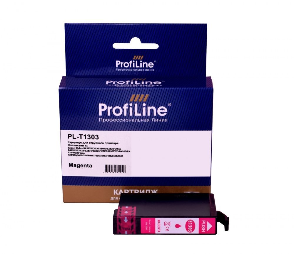 Струйный картридж PL-T1303 для принтеров Epson Stylus SX525WD/SX535WD/Stylus Office B42WD/BX625FWD/WorkForce 3520DWF/7015/7515/7525 с чернилами на водной основе Magenta 10,1 мл ProfiLine