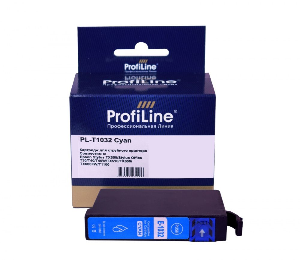 Струйный картридж PL-T1032 для принтеров Epson Stylus Office T30/T40W/TX510FW/TX600FW/T1100 с чернилами на водной основе Cyan 11,1 мл ProfiLine