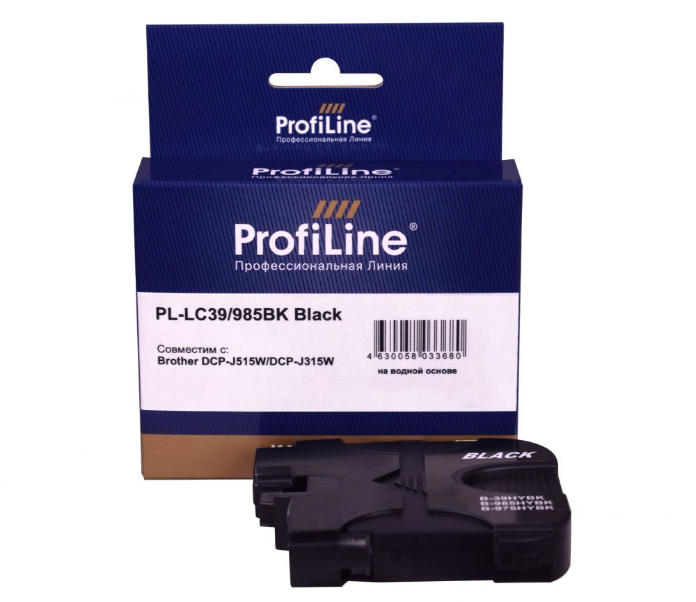 Струйный картридж PL-LC39/985BK для принтеров Brother DCP-J515W/DCP-J315W с чернилами на водной основе Black 8,5 мл ProfiLine