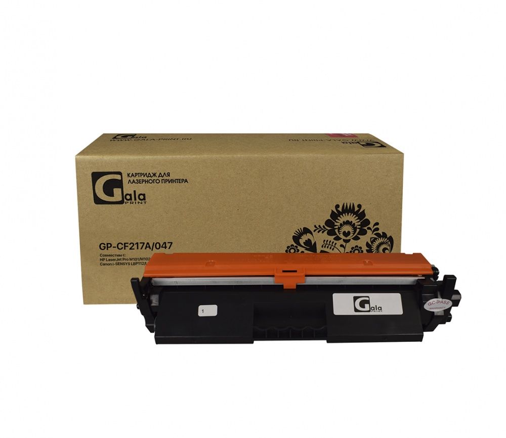 Картридж GP-CF217A/047 (№17A) для принтеров HP LaserJet Pro M101/M102/M102w/M129/M130/M130fw/Canon i-SENSYS LBP112/LBP113/MF112/MF113 1600 копий GalaPrint