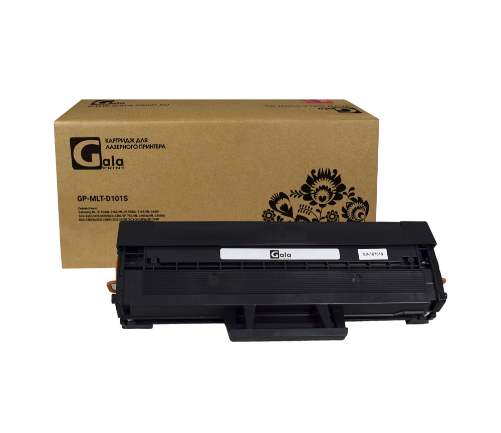Картридж GP-MLT-D101S для принтеров Samsung ML-2160/ML-2162/ML-2165/ML-2167/ML-2168/SCX-3400/SCX-3405/SCX-3407/SF-760/ML-2165W/ML-2168W/SCX-3405W/SCX-3400F/SCX-3405F/SCX-3405FW/SF-760P 1500 копий GalaPrint