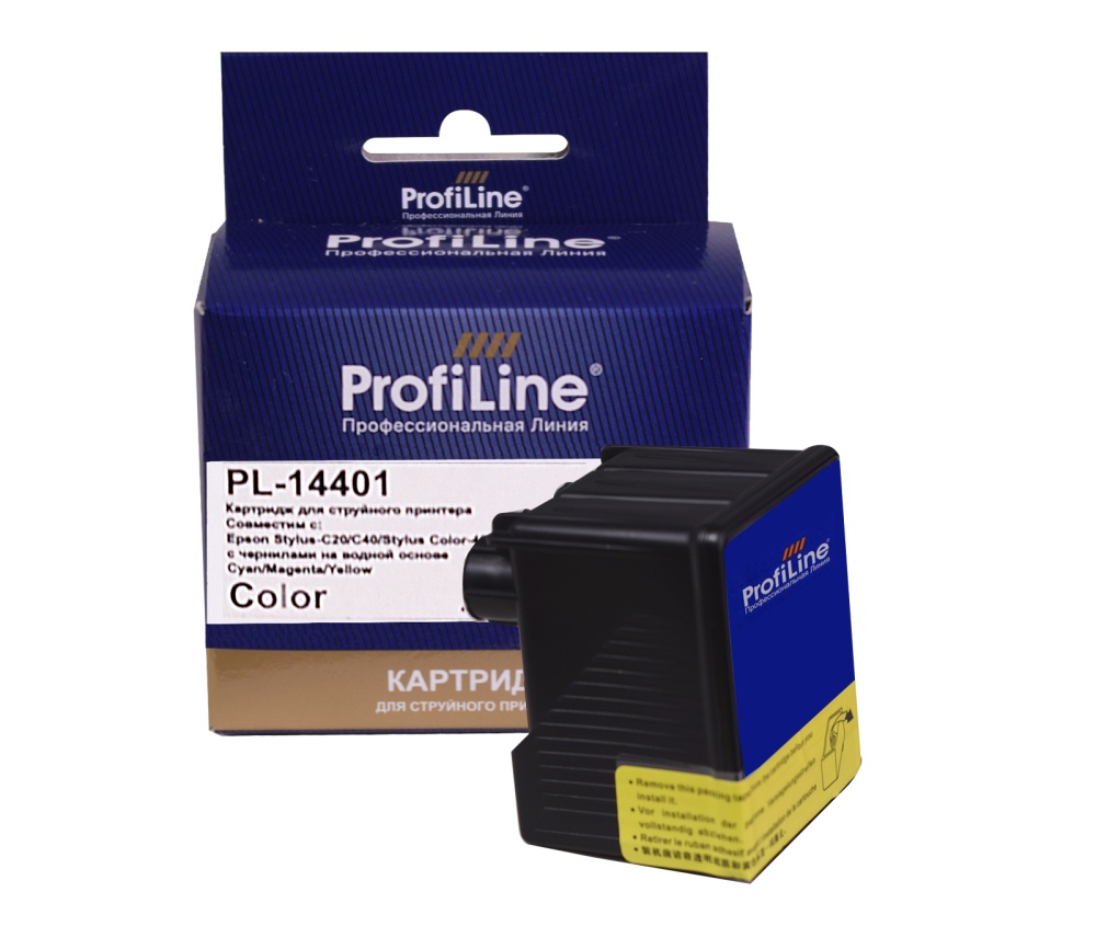 Струйный картридж PL-T014 для принтеров Epson Stylus-C20/С40/Stylus Color-480/580 с чернилами на водной основе Cyan/Magenta/Yellow 25 мл ProfiLine