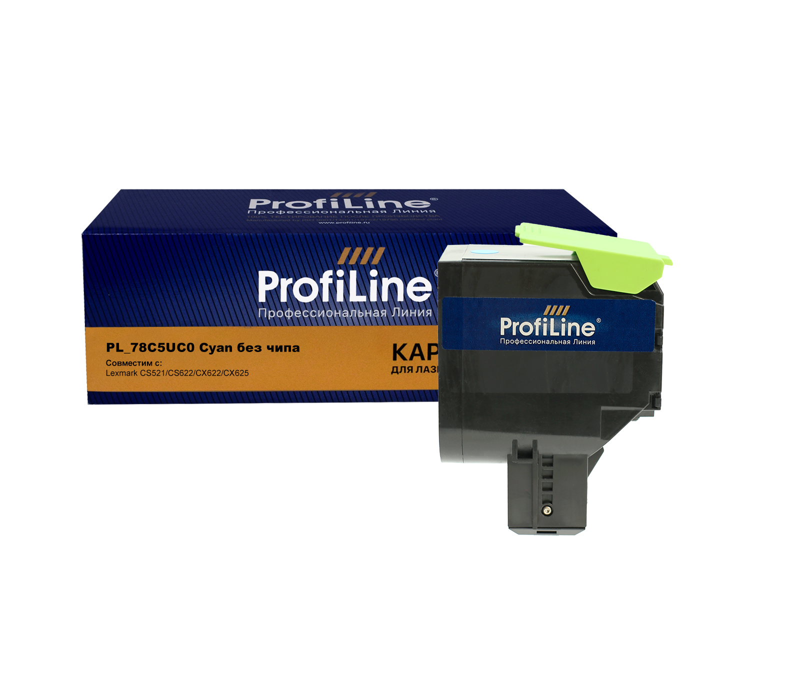 Картридж PL-78C5UC0 для принтеров Lexmark CS521/CS622/CX622/CX625 Cyan без чипа 7000 копий Profiline