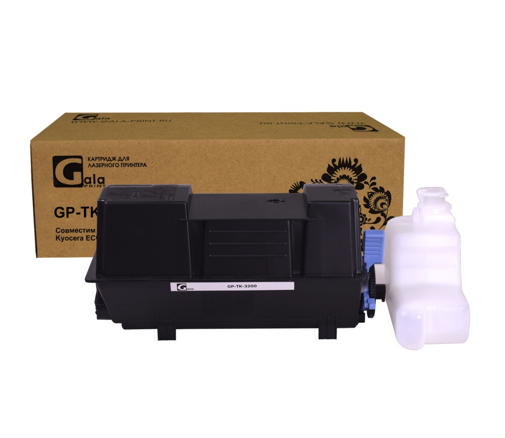 Тонер-картридж GP-TK-3200 с бункером отработанного тонера для принтеров Kyocera ECOSYS P3260 40000 копий GalaPrint
